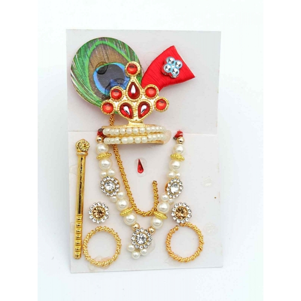 Mor Mukut Laddu Gopal Jewellery Set size 1 to 4